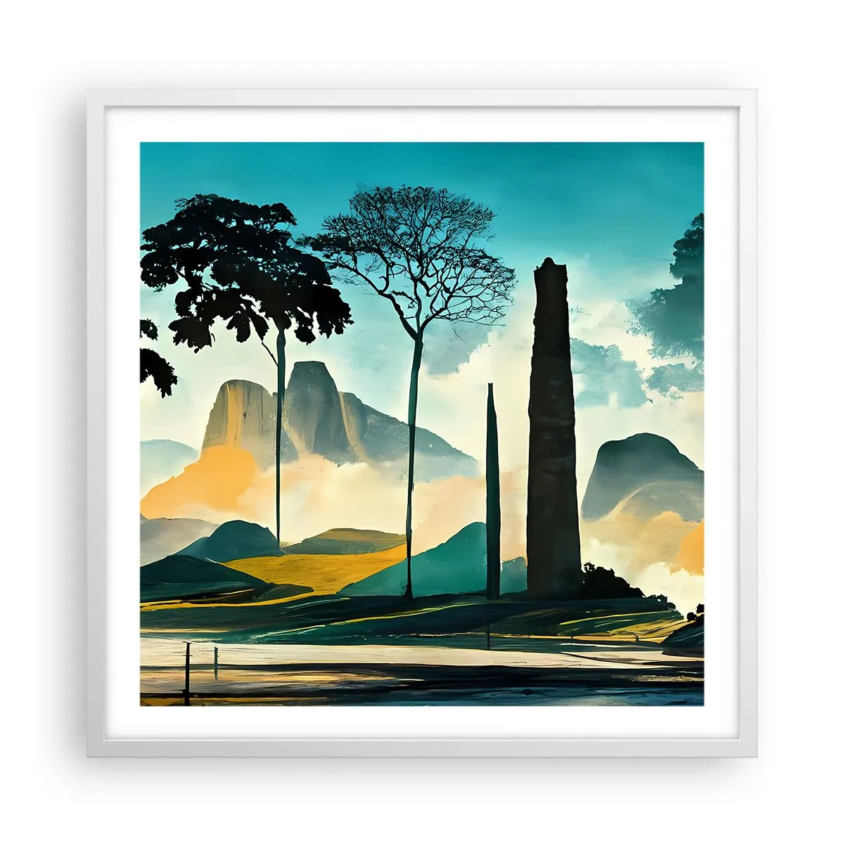 Poszter fekete keretben - Mindíg magasabbra és magasabbra - 60x60 cm