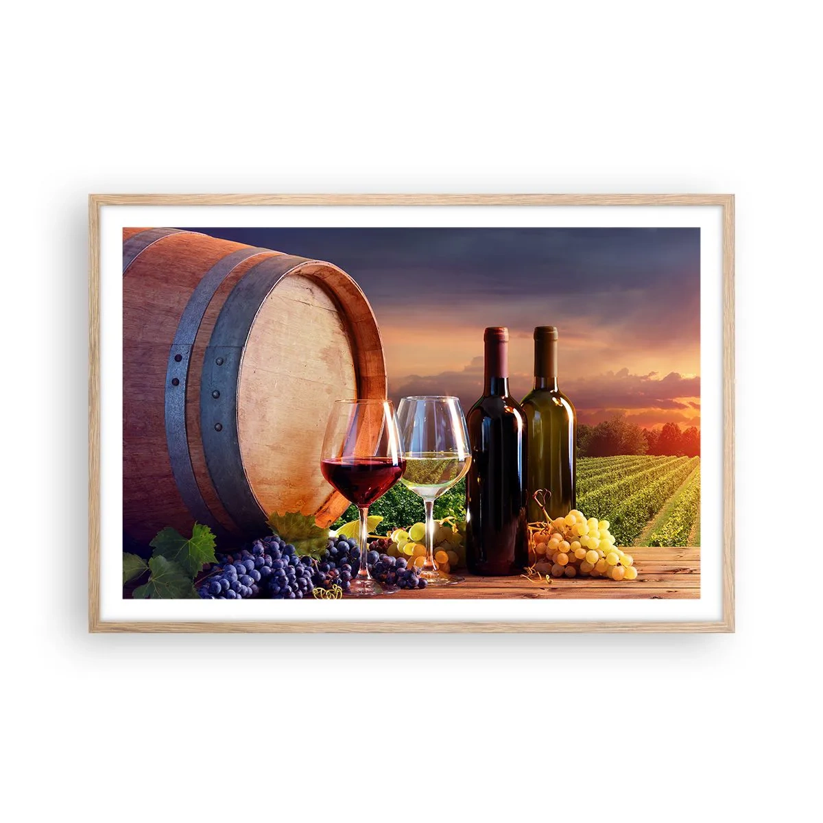 Poszter világos tölgy keretben - Az életnek itt íze van - 91x61 cm