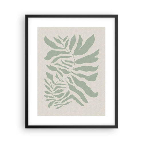 Poszter fehér keretben - Smaragdzöld ág - 40x50 cm
