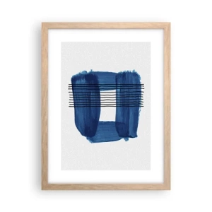 Poszter világos tölgy keretben - Kékes-fekete - 30x40 cm