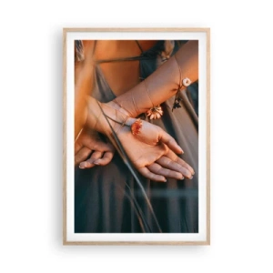 Poszter világos tölgy keretben - Kapcsolatban a természettel - 61x91 cm