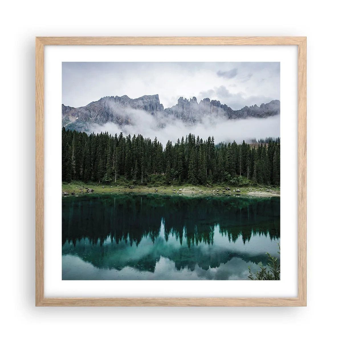 Poszter világos tölgy keretben - Csitt, csit, ne zavard fel az állóvizet... - 50x50 cm