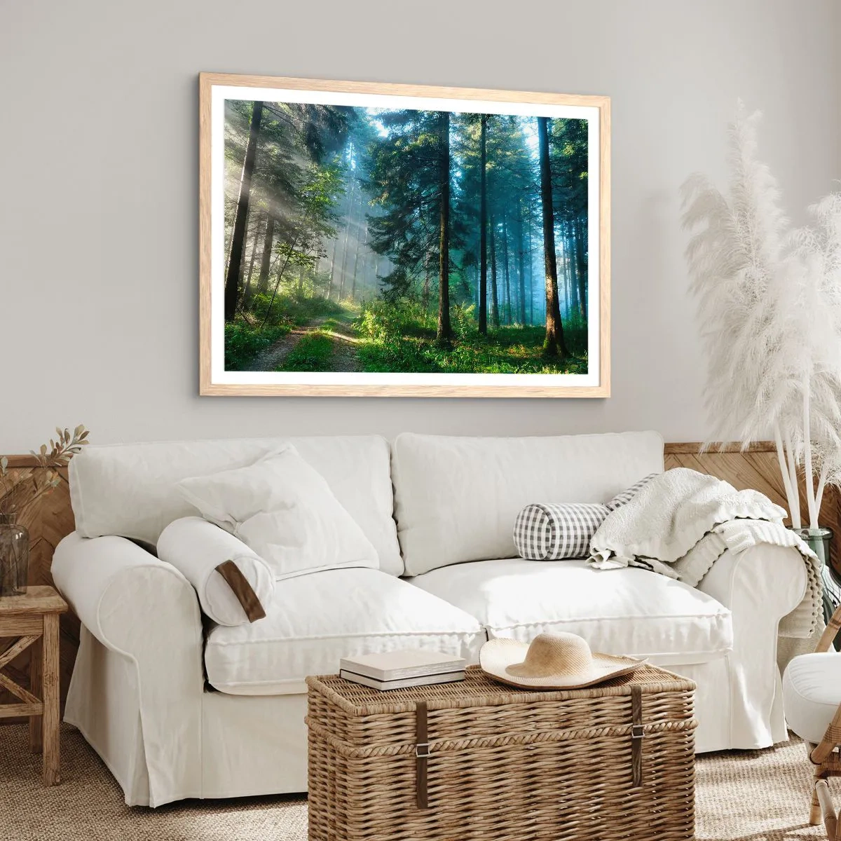 Poszter világos tölgy keretben - Sugárzó reggel - 91x61 cm