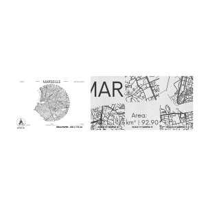 Fotótapéta Minta Premium Canvas - Marseille anatómiája - Térkép, Marseille, Franciaország - 100x30 cm