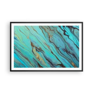 Poszter fehér keretben - Türkiz árapály - 91x61 cm