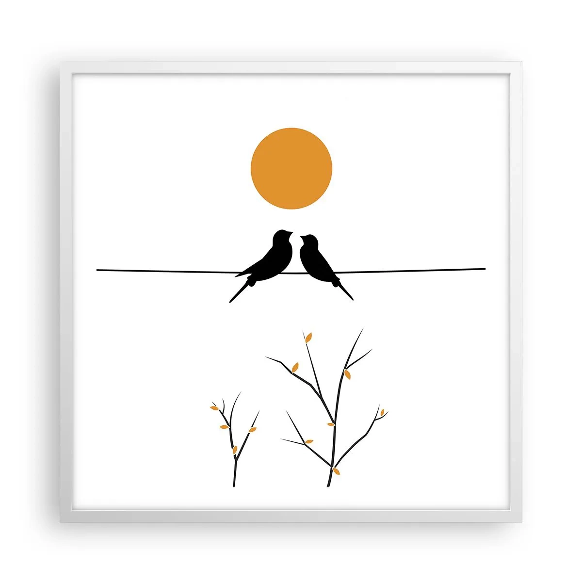 Poszter fekete keretben - Fülemüle este - 60x60 cm