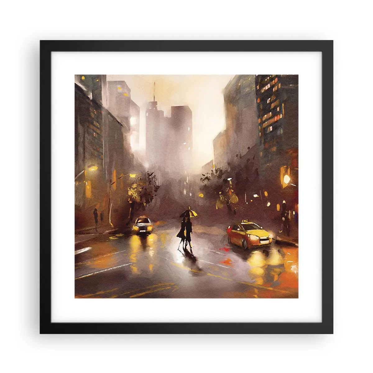 Poszter fehér keretben - New York fényében - 40x40 cm