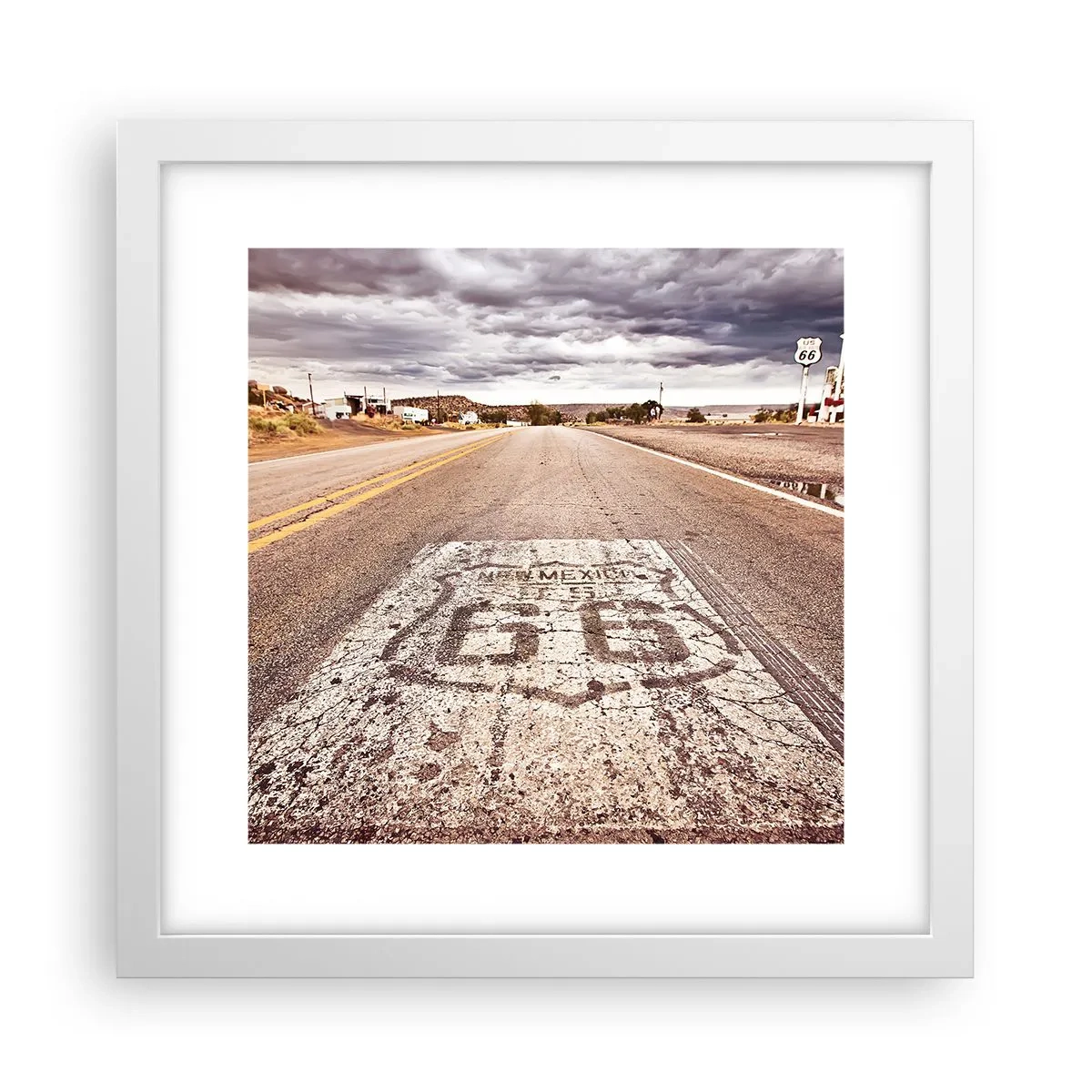 Poszter fekete keretben - Mother Road – amerikai legenda - 30x30 cm