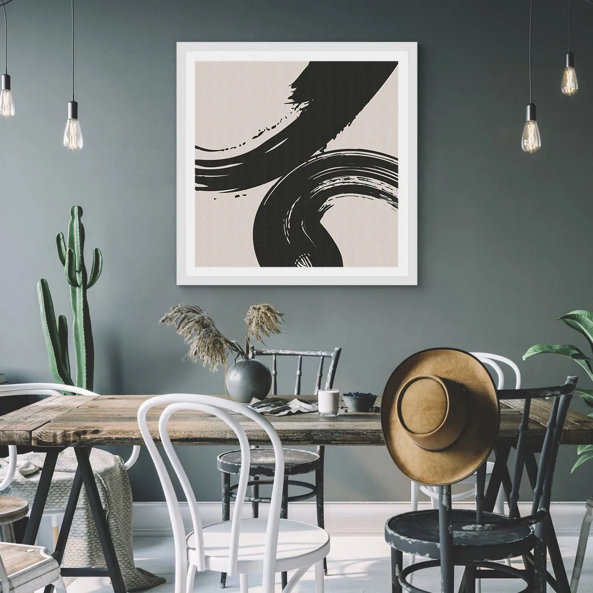 Poszter fekete keretben - Söprő és körkörös - 50x50 cm