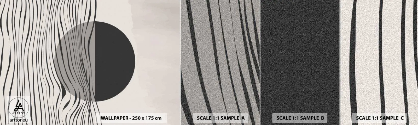 Fotótapéta Minta Standard Eco - A feles kompozíciója - Absztrakció, Darab, Fekete és fehér - 100x30 cm