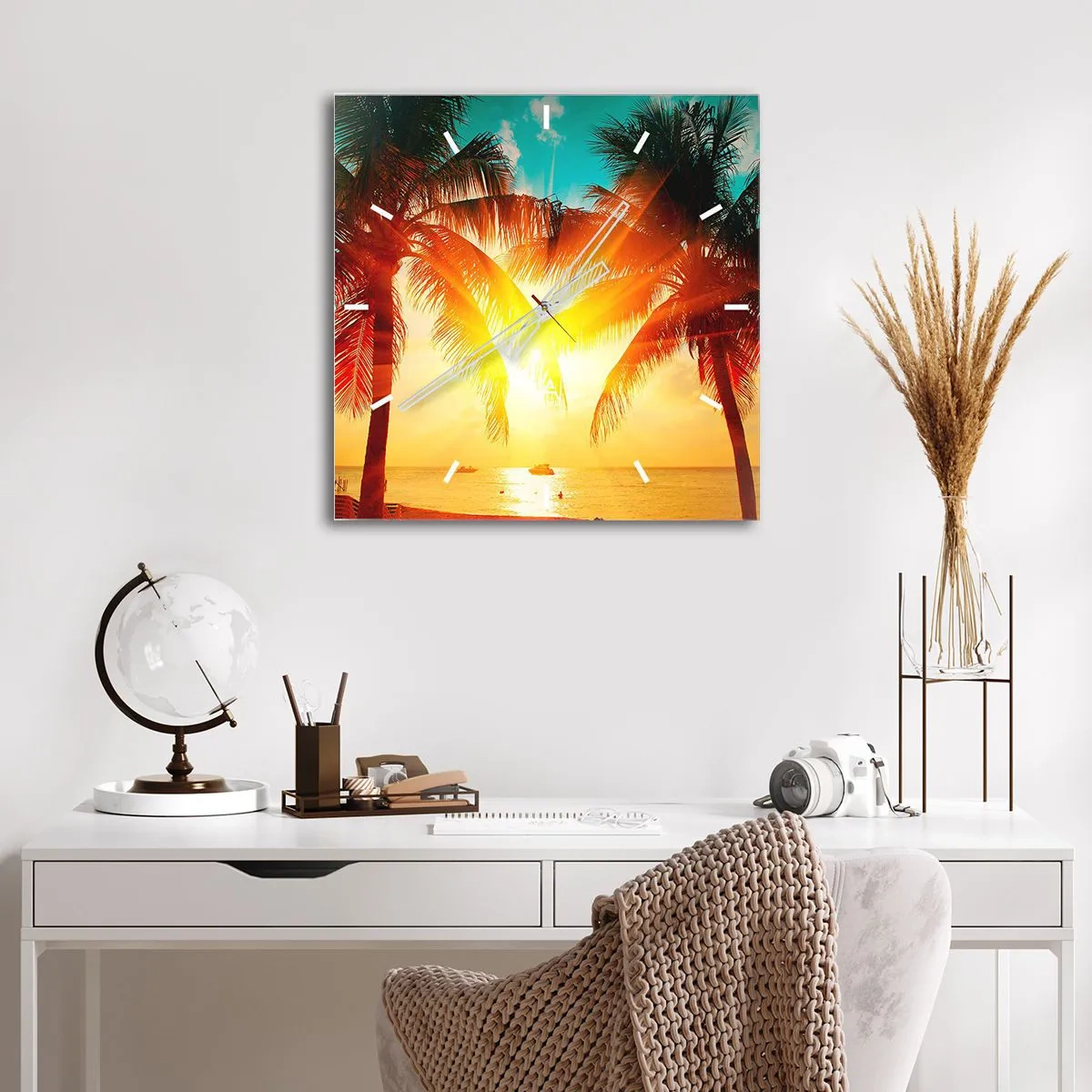 Falióra, Óra - Egzotikus pár - 40x40 cm