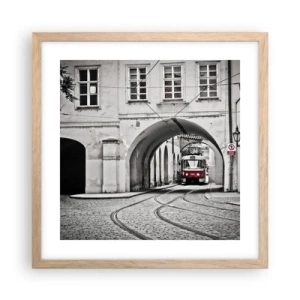 Poszter világos tölgy keretben - A város labirintusán keresztül - 40x40 cm