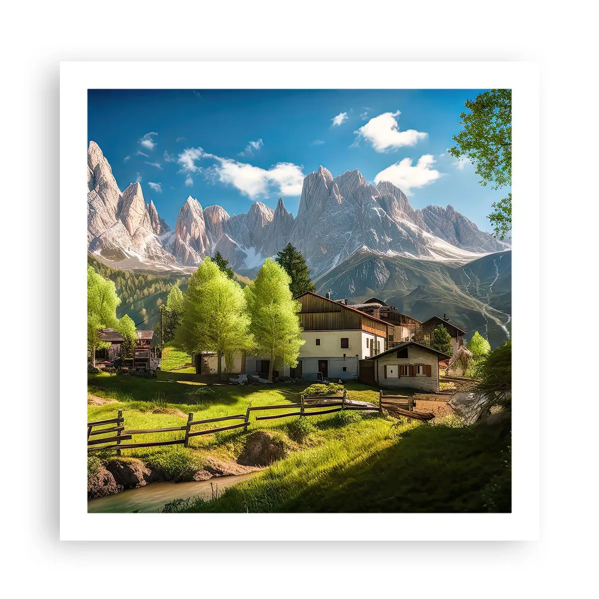 Poszter - Alpesi idill - 60x60 cm