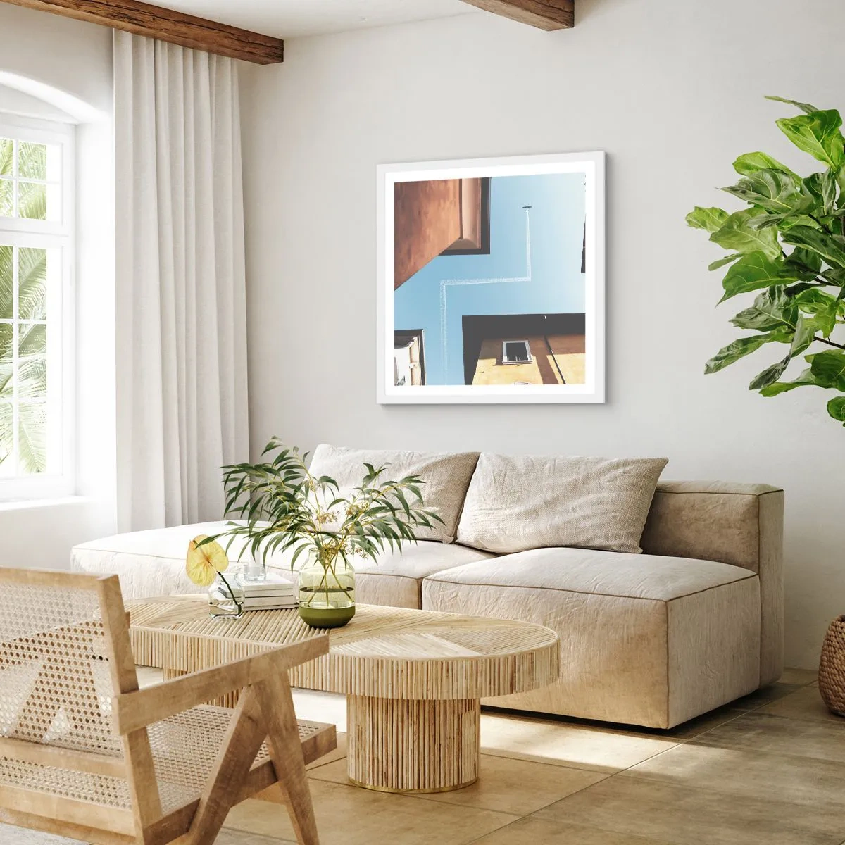 Poszter fekete keretben - A városi labirintus felett - 40x40 cm