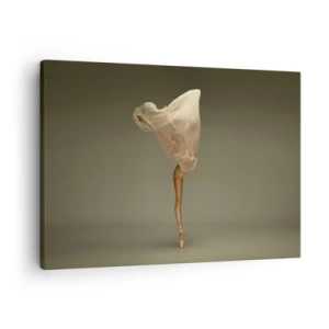 Vászonkép - Egy táncos lebeg a levegőben anyaggal - 70x50cm - Hamarosan felrepül - Modern fali dekoráció nappalihoz és hálószobához ARTTOR