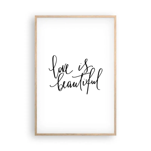 Poszter világos tölgy keretben - Olvass és ismételj - 61x91 cm