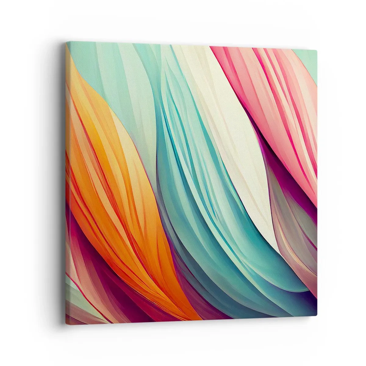 Vászonkép - Szivárványos szövés - 40x40 cm