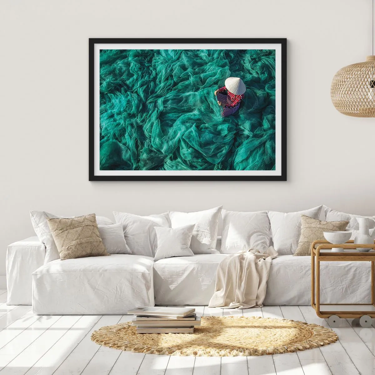 Poszter fehér keretben - A hálók tengerében - 70x50 cm