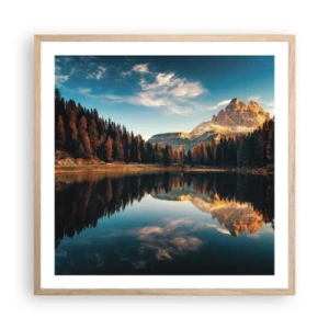 Poszter világos tölgy keretben - Dupla tájkép - 60x60 cm