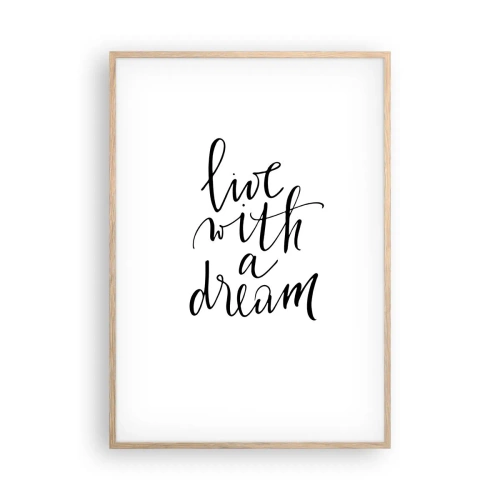 Poszter világos tölgy keretben - Természetesen - 70x100 cm