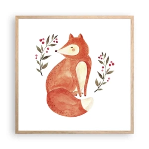 Poszter világos tölgy keretben - Kis vörös hajú - 60x60 cm