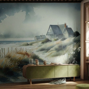 Fotótapéta Premium Sand - Távol a nyüzsgéstől  - Ház, Strand, Tenger - 100x70 cm