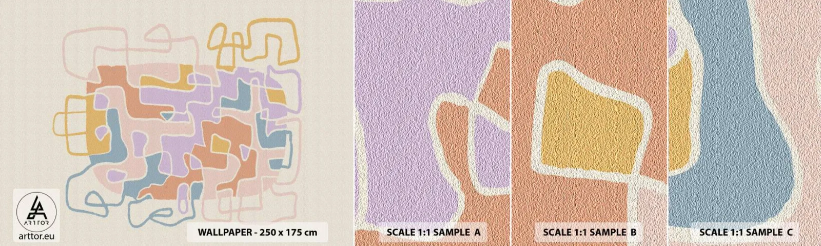 Fotótapéta Minta Standard Eco - Labirintus - egy örömteli kaland - Minimalizmus, Pasztell, Vonalak - 100x30 cm