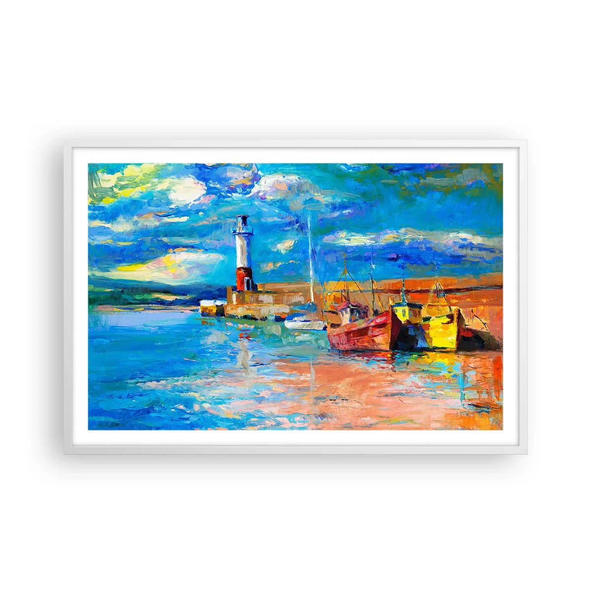 Poszter fekete keretben - Egy délután a szivárványos öbölben - 91x61 cm