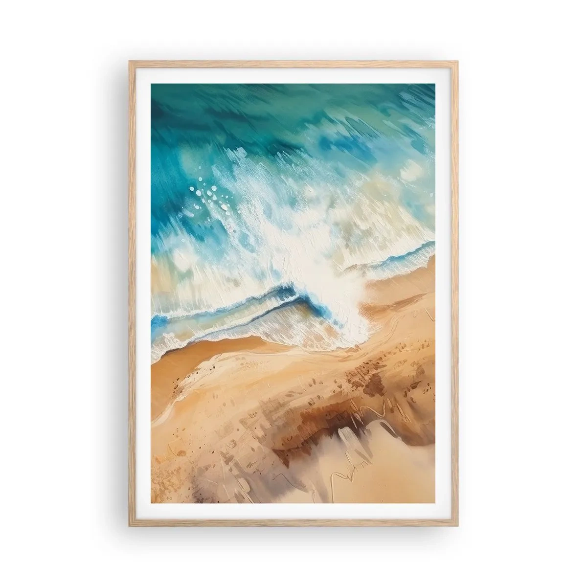 Poszter világos tölgy keretben - Visszatérő hullám - 70x100 cm