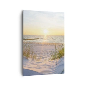 Vászonkép - A tenger hangja, a madarak éneke, egy vad tengerpart a fű között... - 50x70 cm