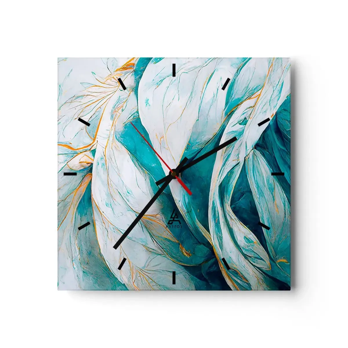Falióra, Óra - Kék absztrakció arany motívummal - 40x40 cm