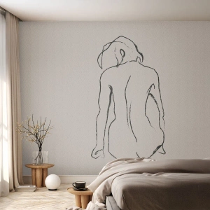 Öntapadós Fotótapéta Deluxe Sticker - Lány meztelenül - törvény, Vonal, Rajz - 300x210 cm