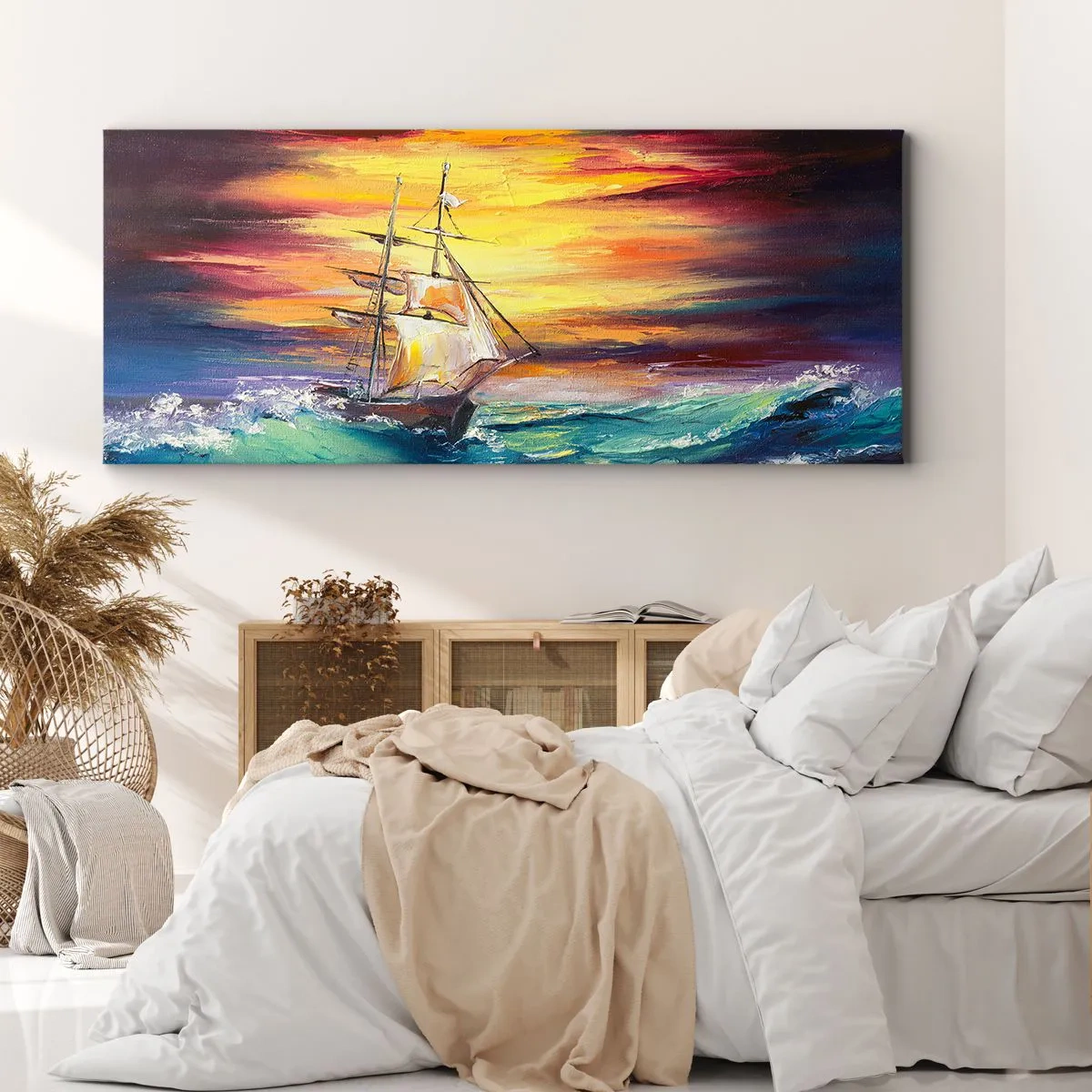 Vászonkép - Bátran a hullámok alatt - 90x30 cm