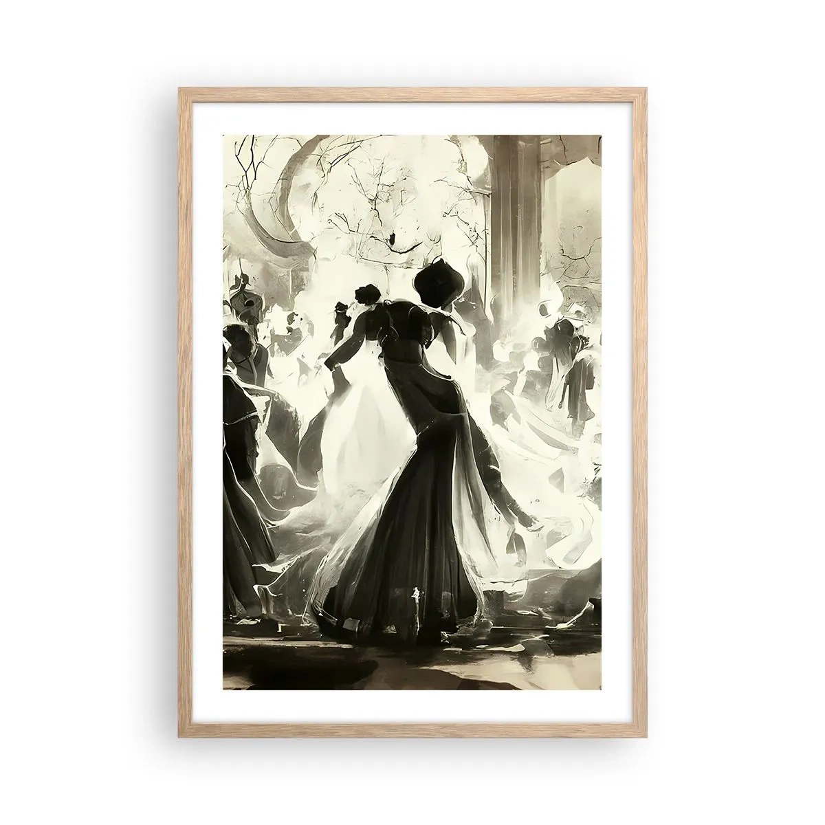 Poszter világos tölgy keretben - Nagy álarcosbál - 50x70 cm