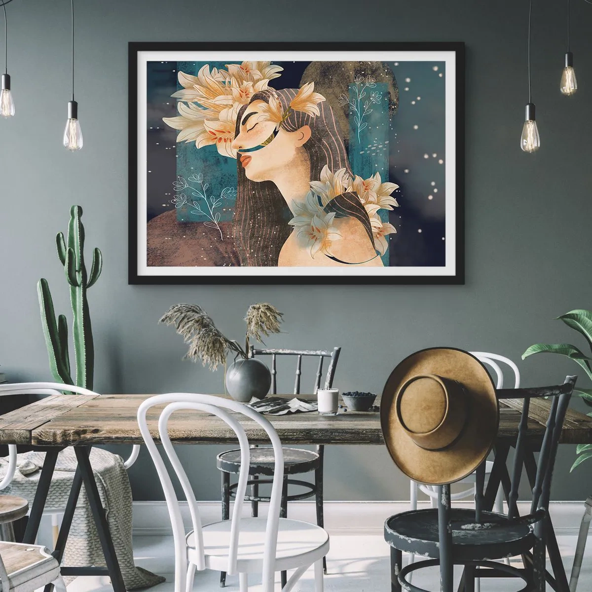 Poszter fehér keretben - Mese egy liliomos hercegnőről - 70x50 cm