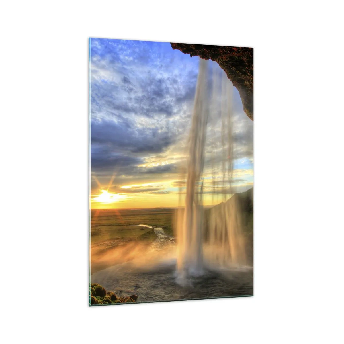 Üveg kép - Cseppfátyol mögötti világ - 70x100 cm