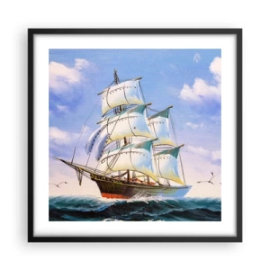 Poszter fehér keretben - Büszkén a széllel - 50x50 cm