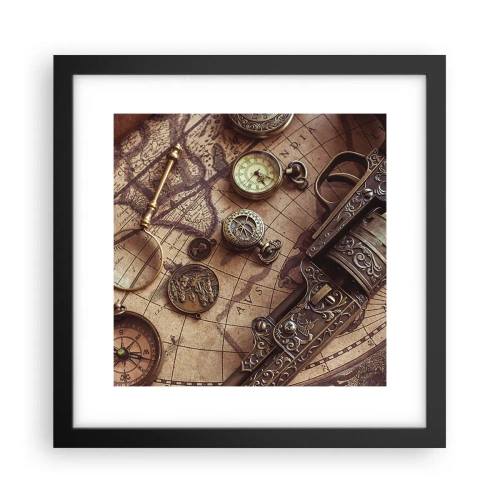 Poszter fehér keretben - Hív a kaland  - 30x30 cm