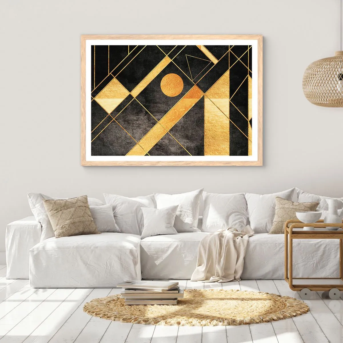 Poszter világos tölgy keretben - A sivatag napja - 40x30 cm