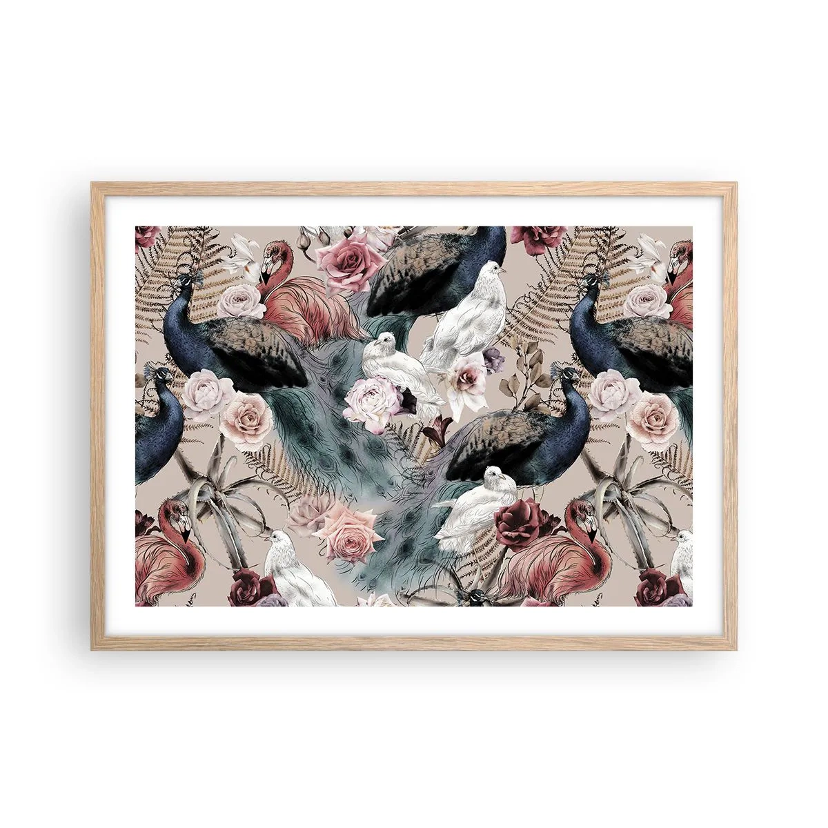 Poszter világos tölgy keretben - A palota kertjében - 70x50 cm