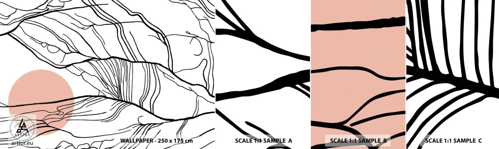 Fotótapéta Minta Öntapadós Deluxe Sticker - Gallyak hálójában - Absztrakció, Grafika, Tervezés - 100x30 cm