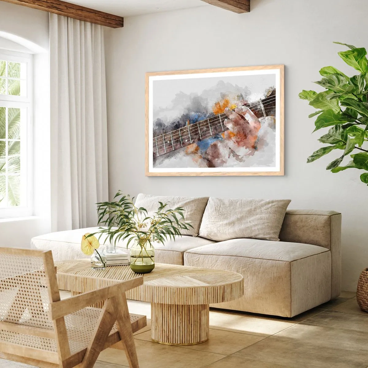 Poszter világos tölgy keretben - Költészet a húrok között - 40x30 cm