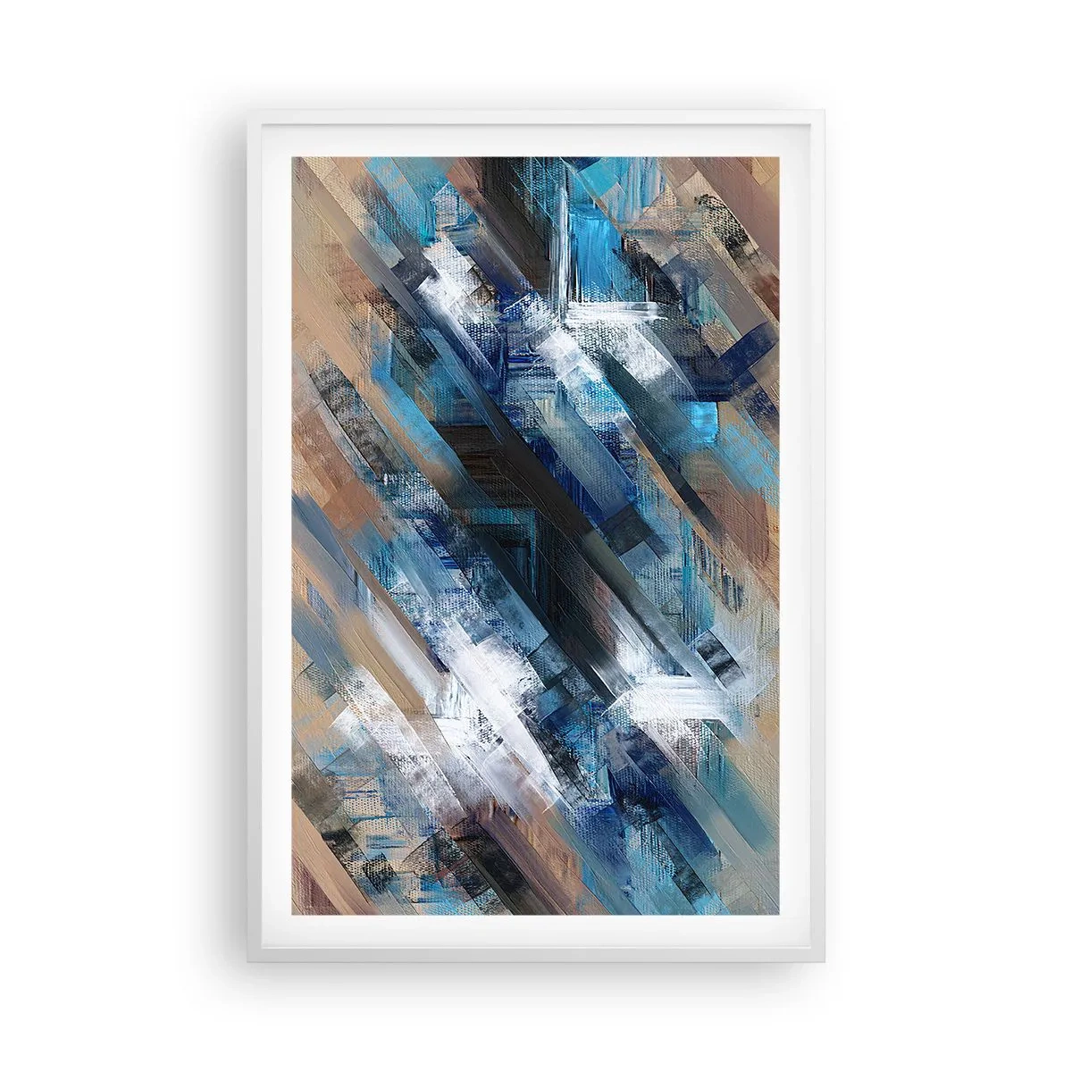 Poszter fekete keretben - Kék ferdén - 61x91 cm
