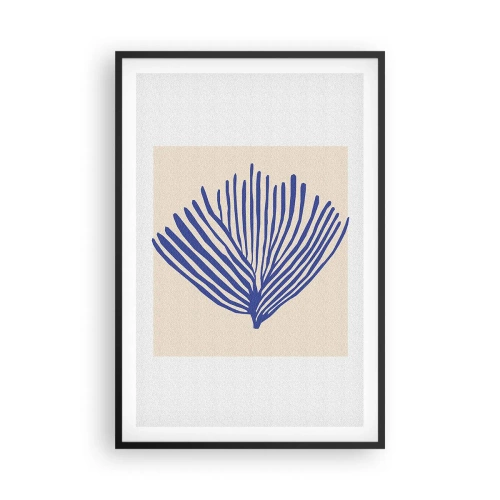 Poszter fehér keretben - Kék legyező - 61x91 cm
