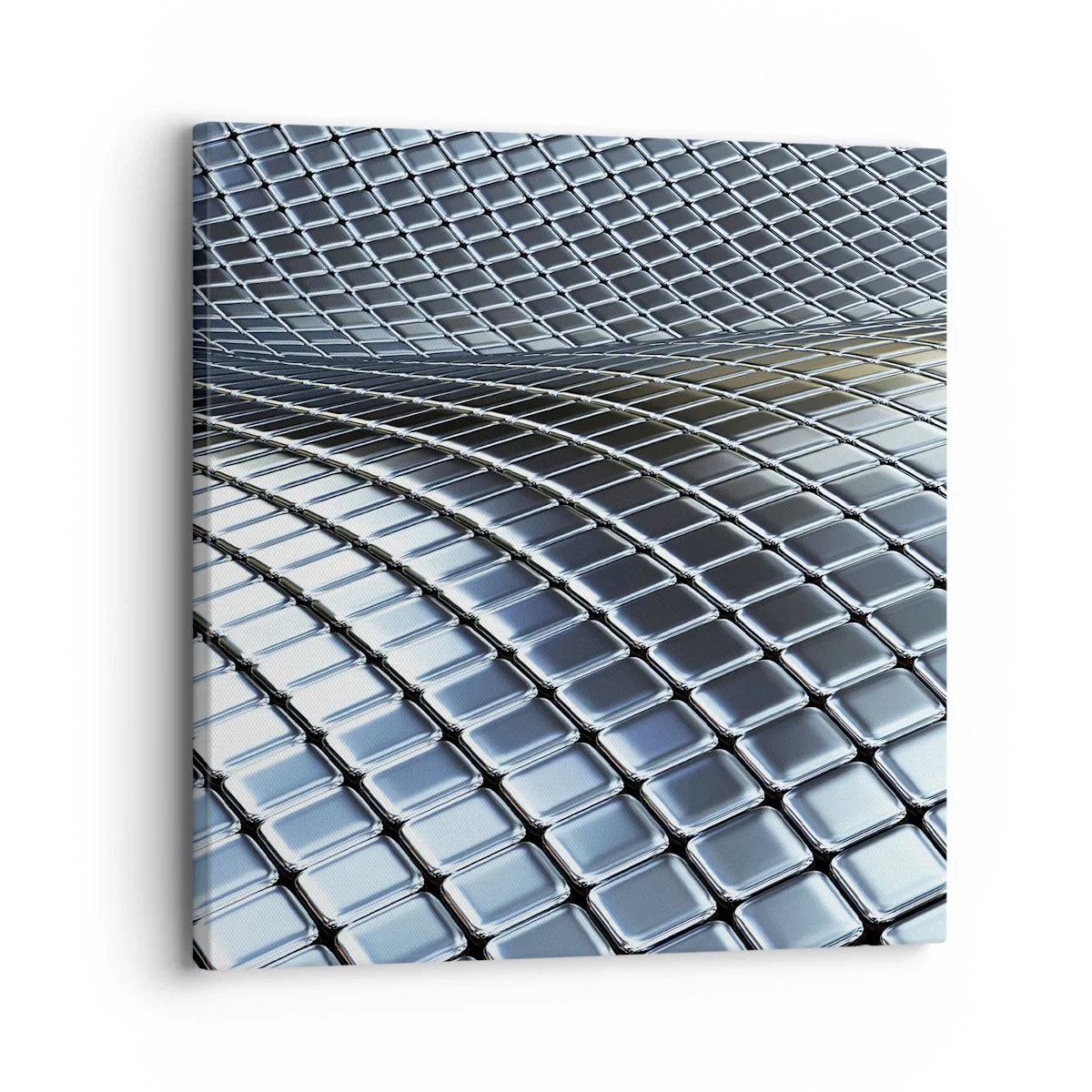 Vászonkép - Fémes ezüst hullám - 30x30 cm