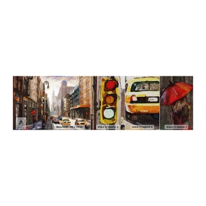 Fotótapéta Minta Premium Sand - New York – esőben is színes - New York, Város, Manhattan - 100x30 cm