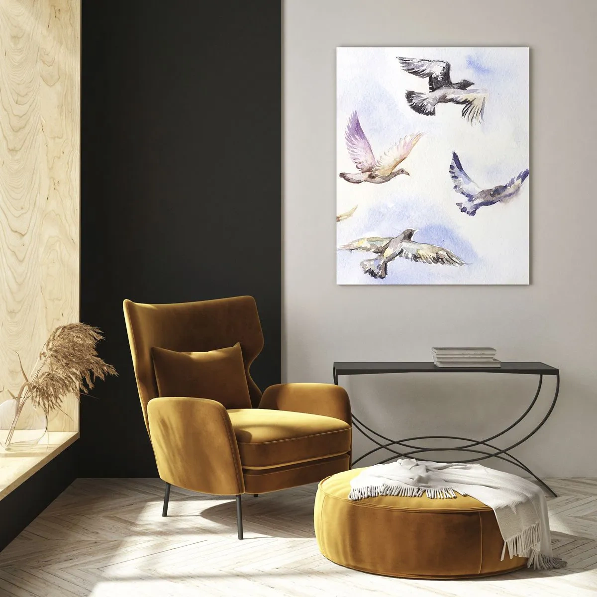 Üveg kép - Szabadság szürkében és kékben - 80x120 cm