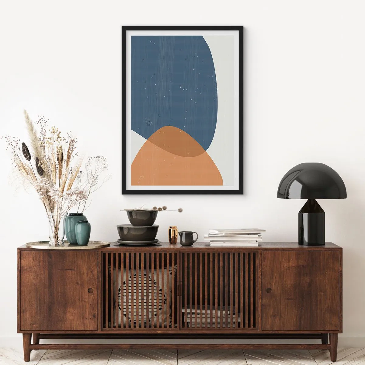 Poszter fehér keretben - Oválisok és hatások - 70x100 cm