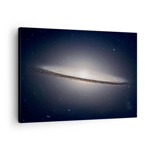 Vászonkép - Egy spirálgalaxis a csillagos űr hátterében - 70x50cm - Réges régen, egy messzi-messzi galaxisban.... - Modern fali dekoráció nappalihoz és hálószobához ARTTOR