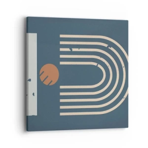 Vászonkép - Geometria sötétkék háttéren - 40x40 cm